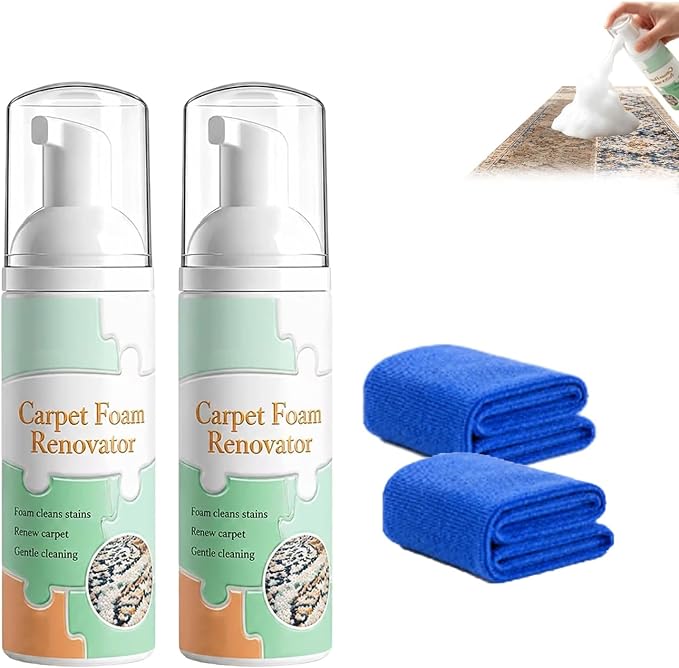 🔥🧼Waterless Carpet Foam Stain Remover With Towel Carpet Foam Renovator