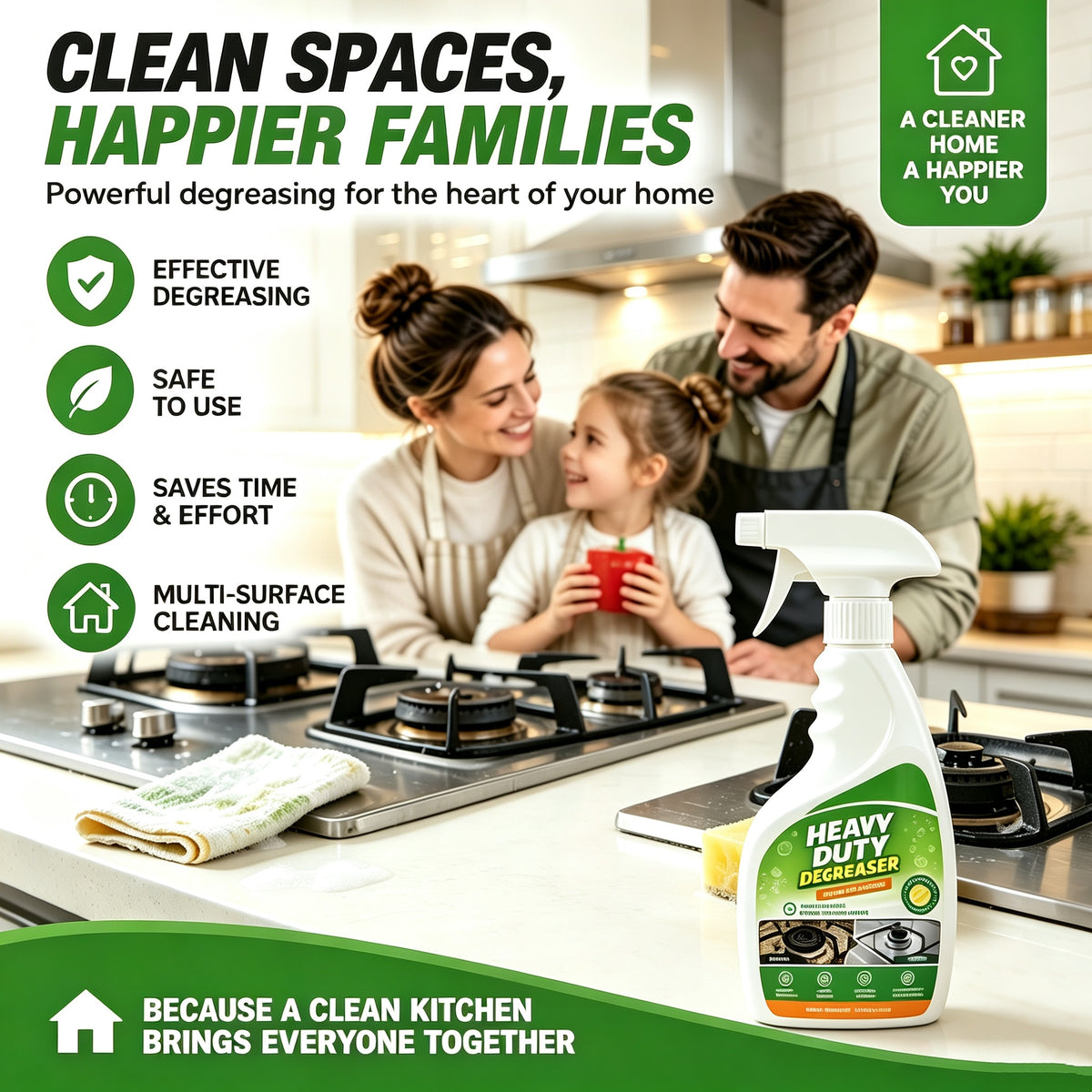 🔥🧽 120ML Heavy Duty Kitchen Degreaser Spray – Powerful Grease Remover For Stove, Oven, Cabinets & Multiple Surfaces