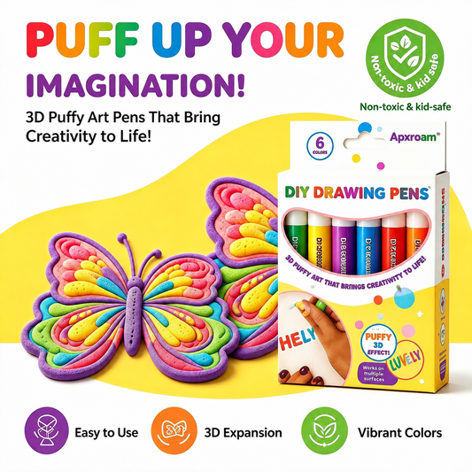 Apxroam™ 3D Magic Drawing Pen Bubble Painting Markers 6 Colors