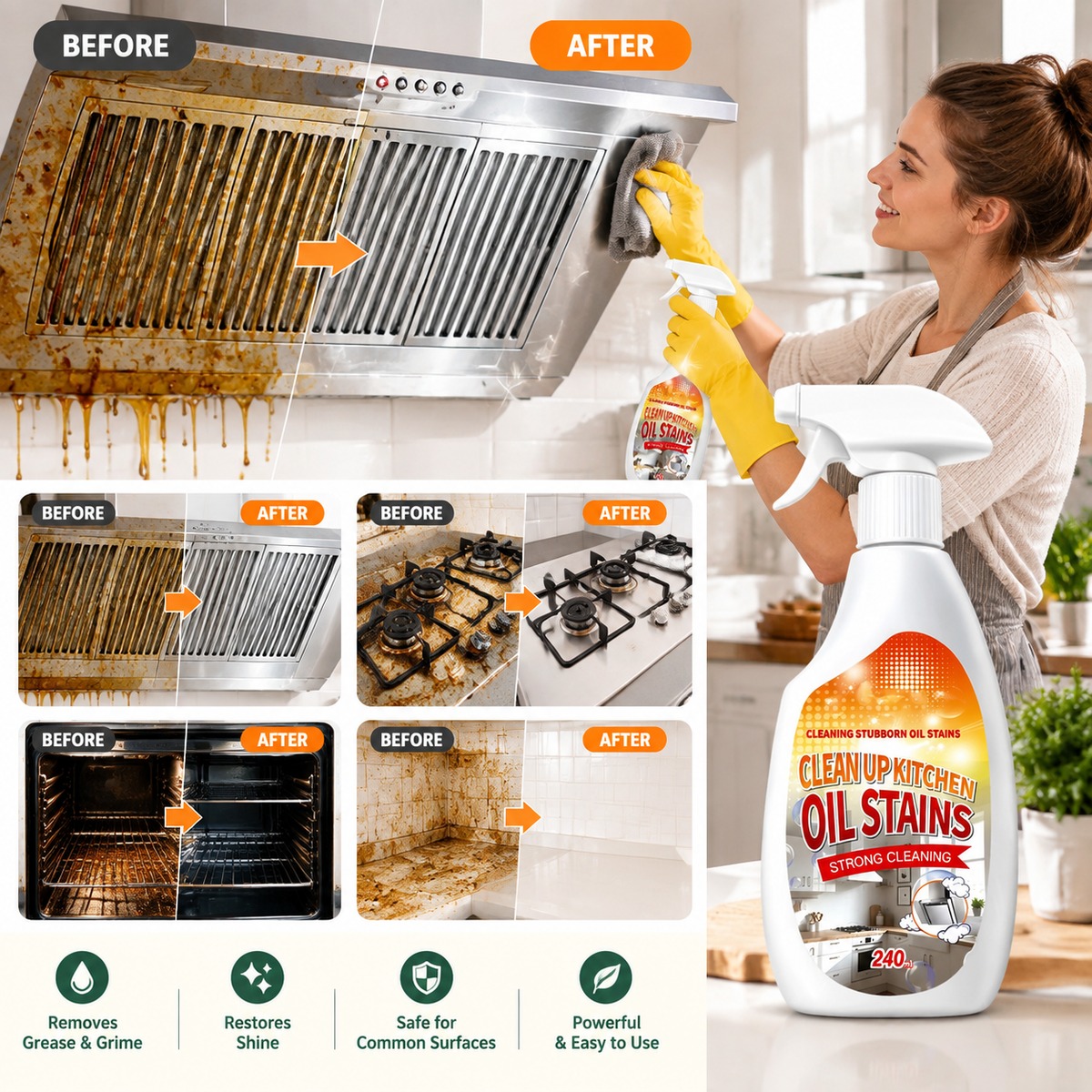 🧴🧼Kitchen Degreaser Spray 240ml