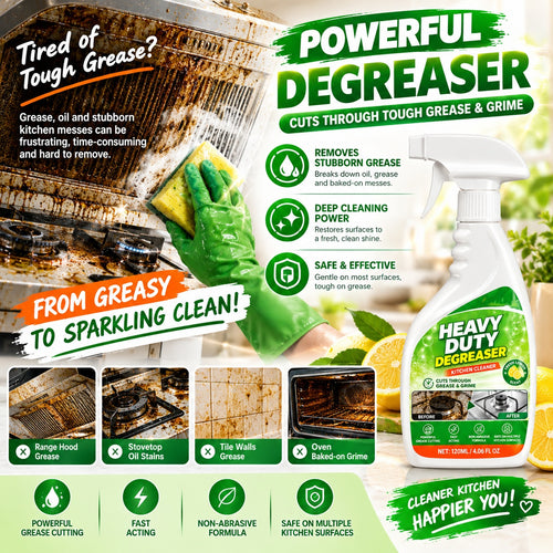 🔥🧽 120ML Heavy Duty Kitchen Degreaser Spray – Powerful Grease Remover For Stove, Oven, Cabinets & Multiple Surfaces
