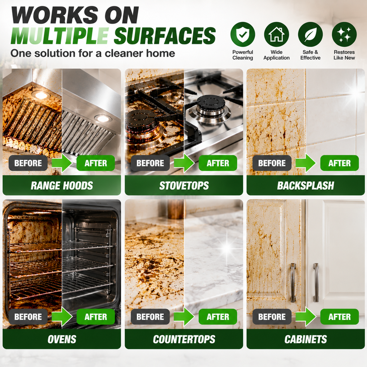 🔥🧽 120ML Heavy Duty Kitchen Degreaser Spray – Powerful Grease Remover For Stove, Oven, Cabinets & Multiple Surfaces